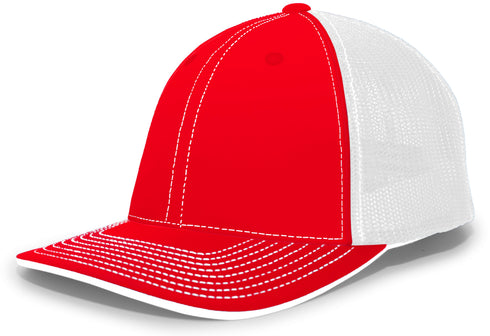 Pacific Headwear Trucker Flexfit® Cap, Size L/XL (404M), Color 'RedWhite'